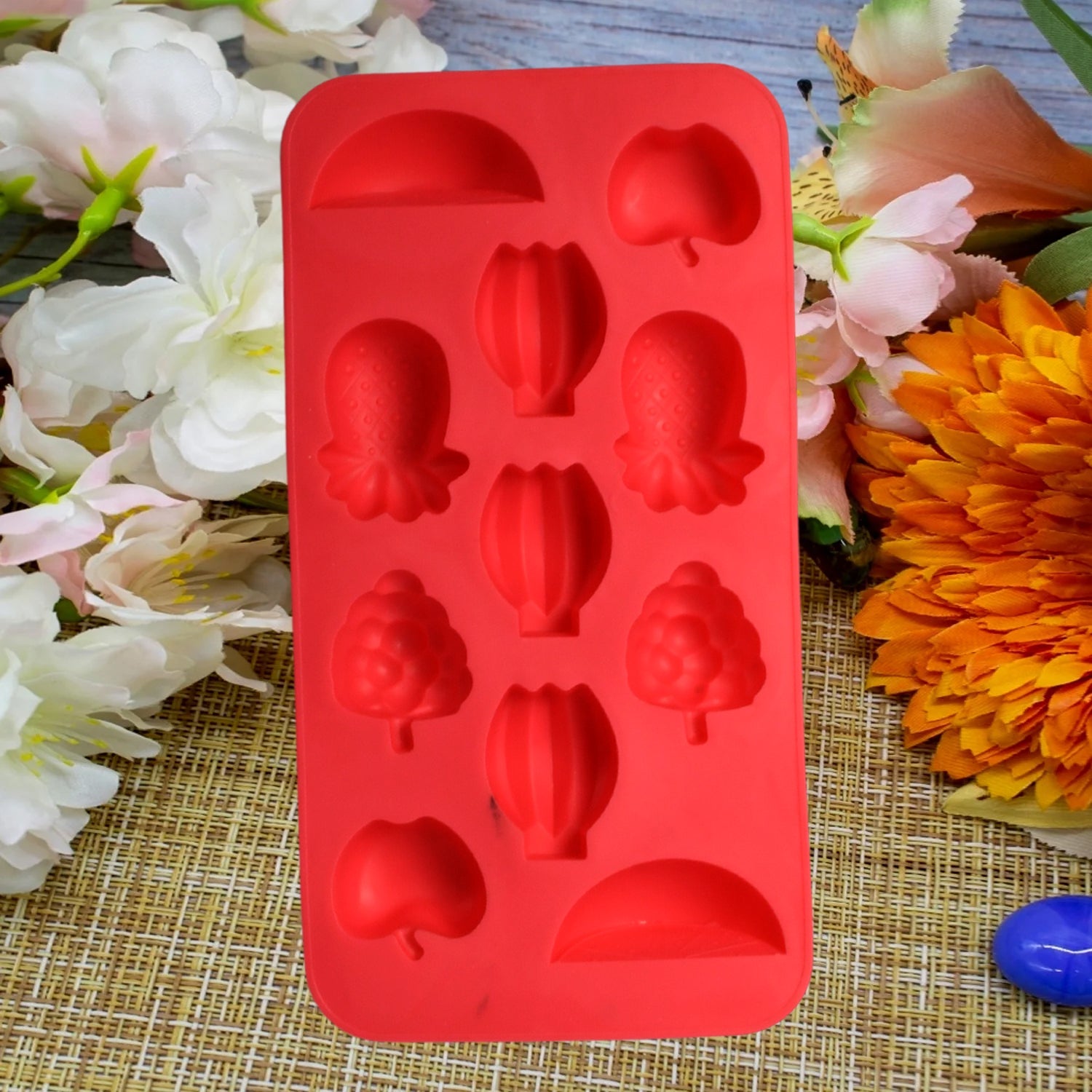 5354 Fruit Theme Silicone Fondant Mold Ice Cube Mold Chocolate Mold 11 Cavity Mold Tray for Home Kitchen Tool DeoDap 5354 Fruit Theme Silicone Fondant Mold Ice Cube Mold Chocolate Mold 11 Cavity Mold Tray for Home Kitchen Tool DeoDap